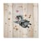 Designart - Little Penguin Flying Stars and Planets I - Farmhouse Print on Natural Pine Wood